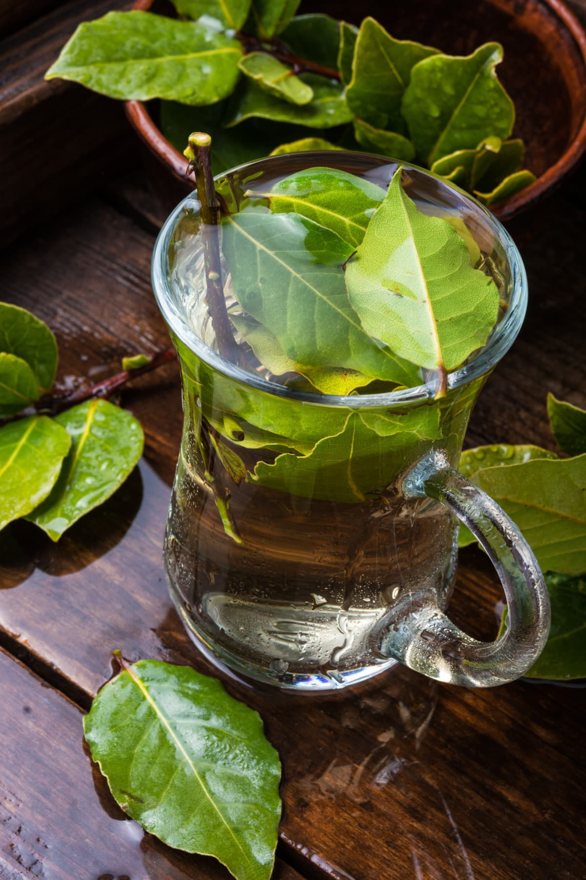 Bay Leaf Tea in a Glass
